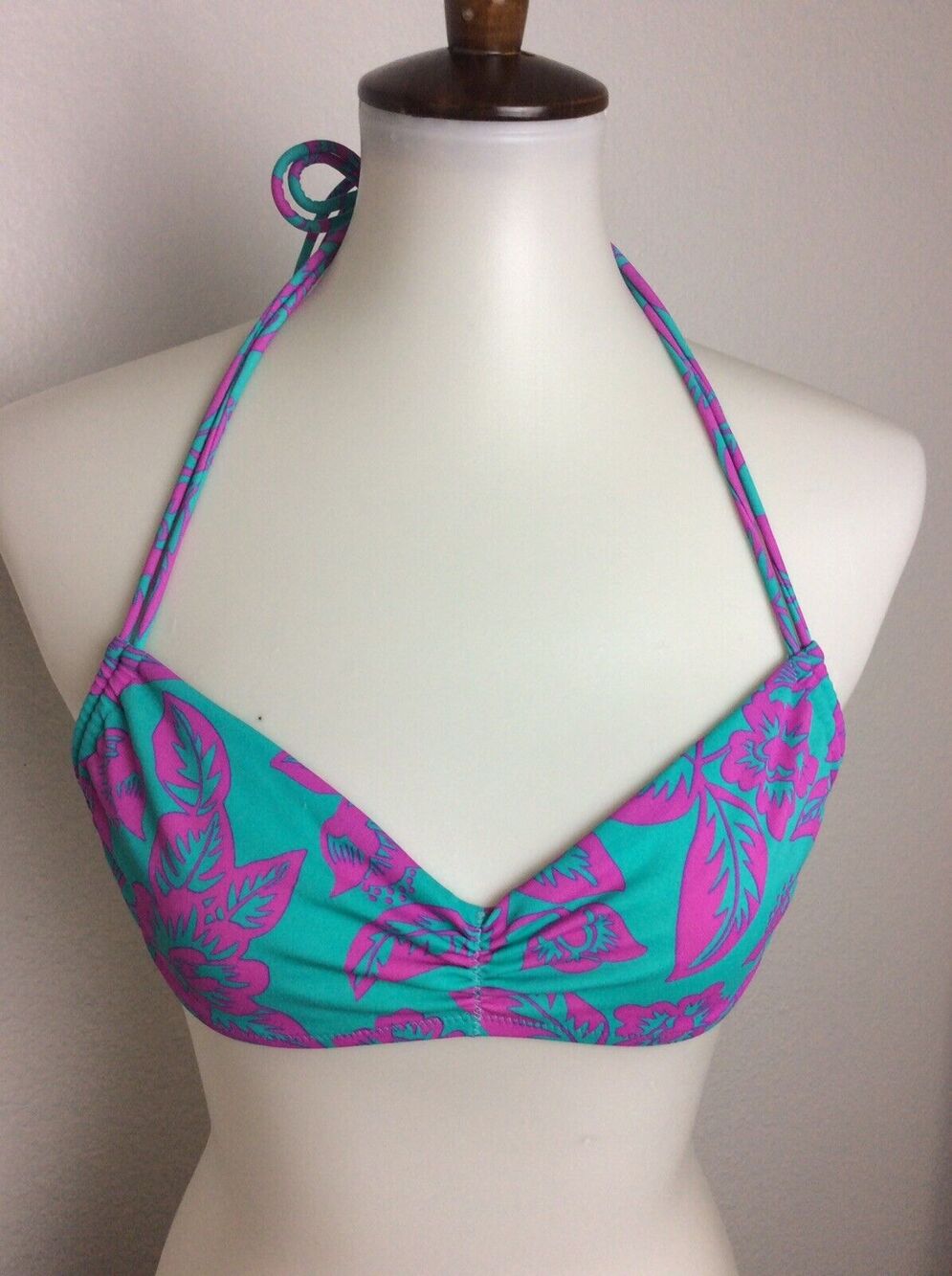 Victoria's Secret Bikini Top Pleated Floral Print Swimwear